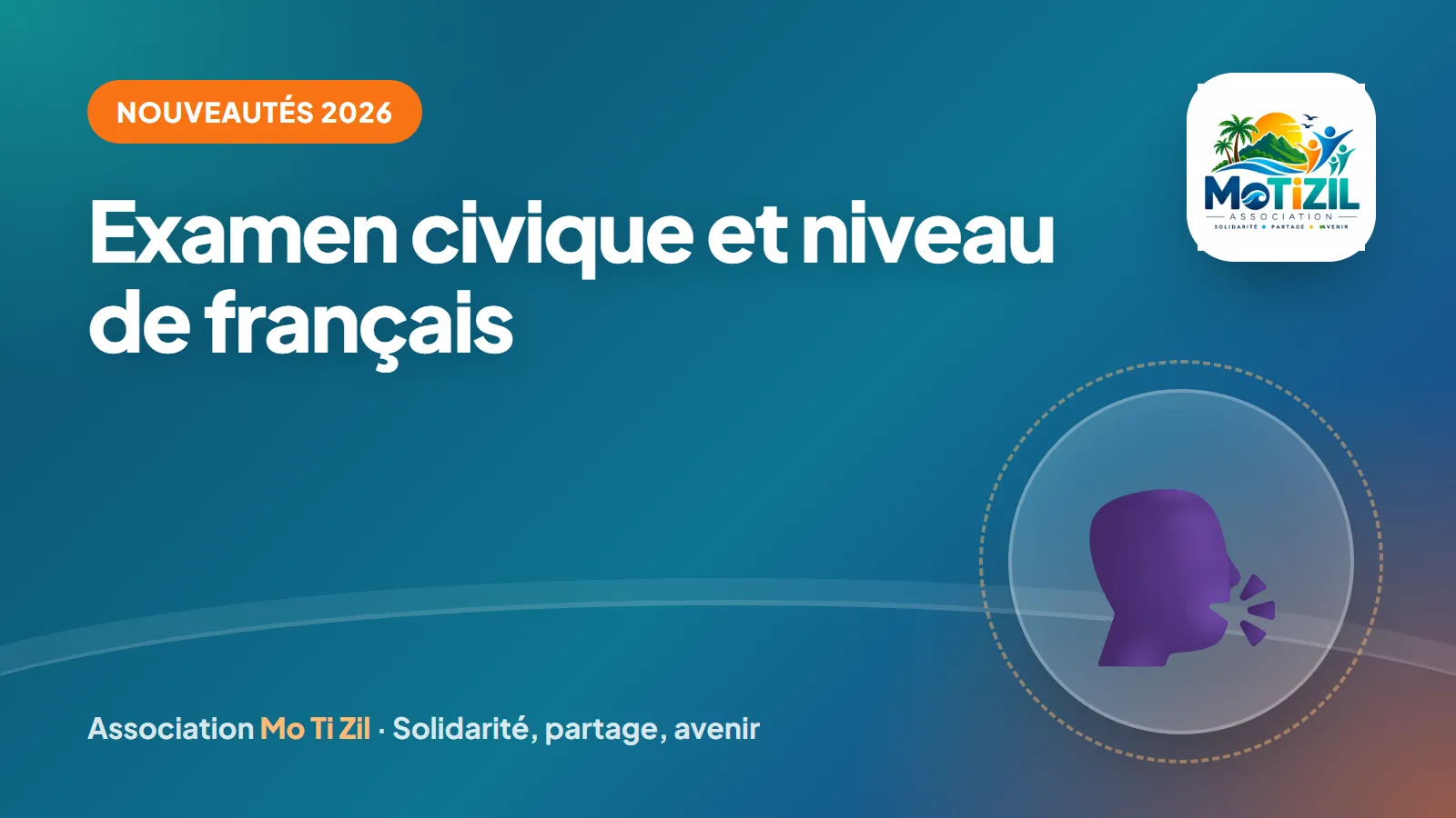 Examen civique et niveau de français — association Mo Ti Zil